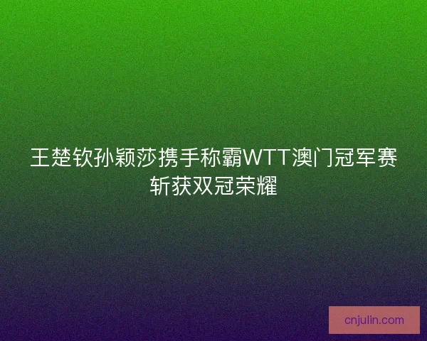王楚钦孙颖莎携手称霸WTT澳门冠军赛斩获双冠荣耀 王楚钦孙颖莎携手称霸WTT澳门冠军赛斩获双冠荣耀