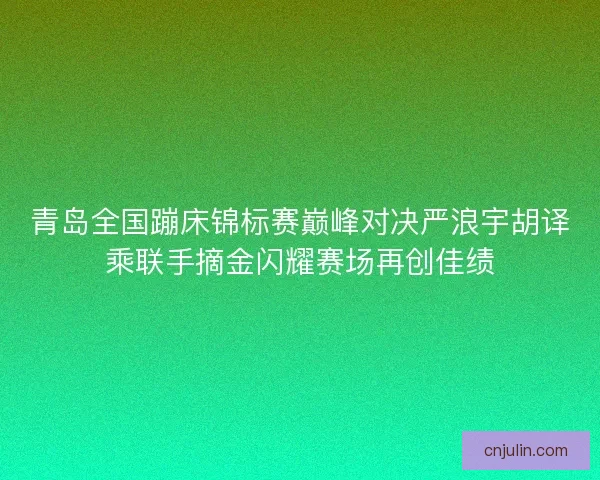 青岛全国蹦床锦标赛巅峰对决严浪宇胡译乘联手摘金闪耀赛场再创佳绩