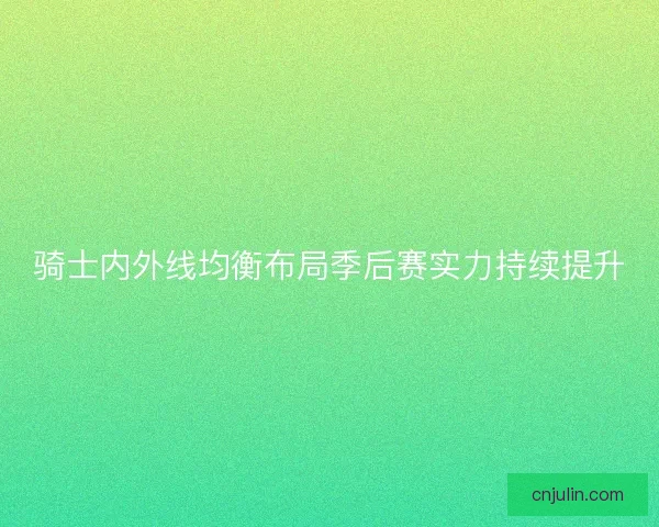 骑士内外线均衡布局季后赛实力持续提升