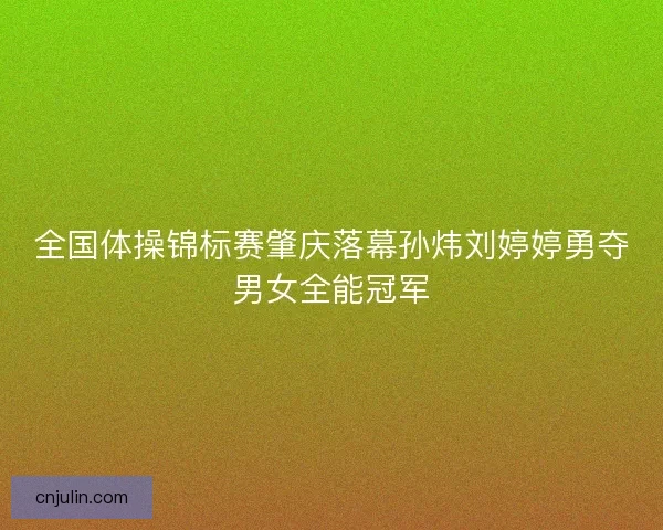 全国体操锦标赛肇庆落幕孙炜刘婷婷勇夺男女全能冠军