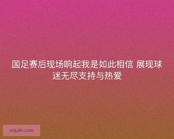 国足赛后现场响起我是如此相信 展现球迷无尽支持与热爱 国足赛后现场响起我是如此相信 展现球迷无尽支持与热爱